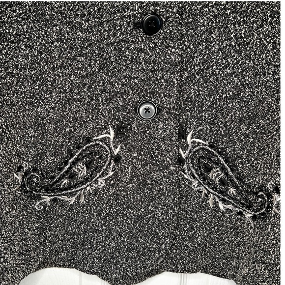 Coldwater Creek Women's‎ Blazer Size 14 Black Gray Paisley Tweed Career Jacket - Picture 3 of 4